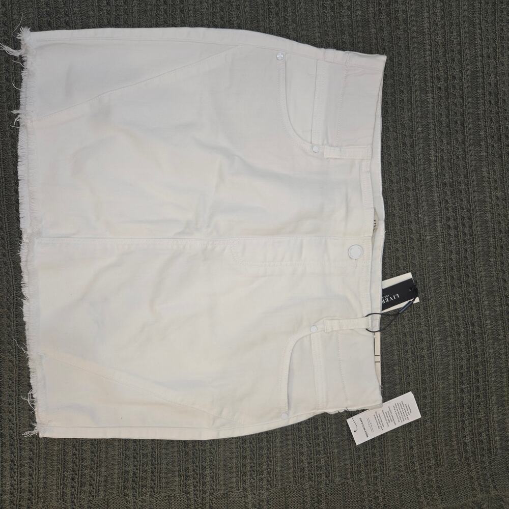 Liverpool Gia Glider skirt sz 10 petite Raw hem 80's vintage look mini skirt NWT - Picture 7 of 8